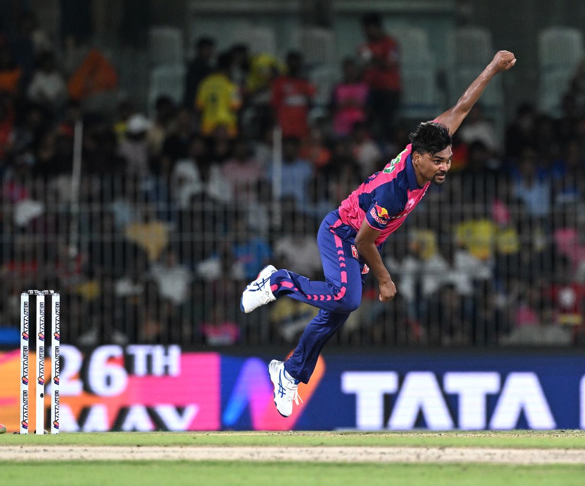 FILE PHOTO: RR’s Sandeep Sharma bowling against SRH during the IPL match between Rajasthan Royals (RR) and Sunriseres Hyderabad (SRH) at M.A. Chidambaram Stadium, Chepauk.