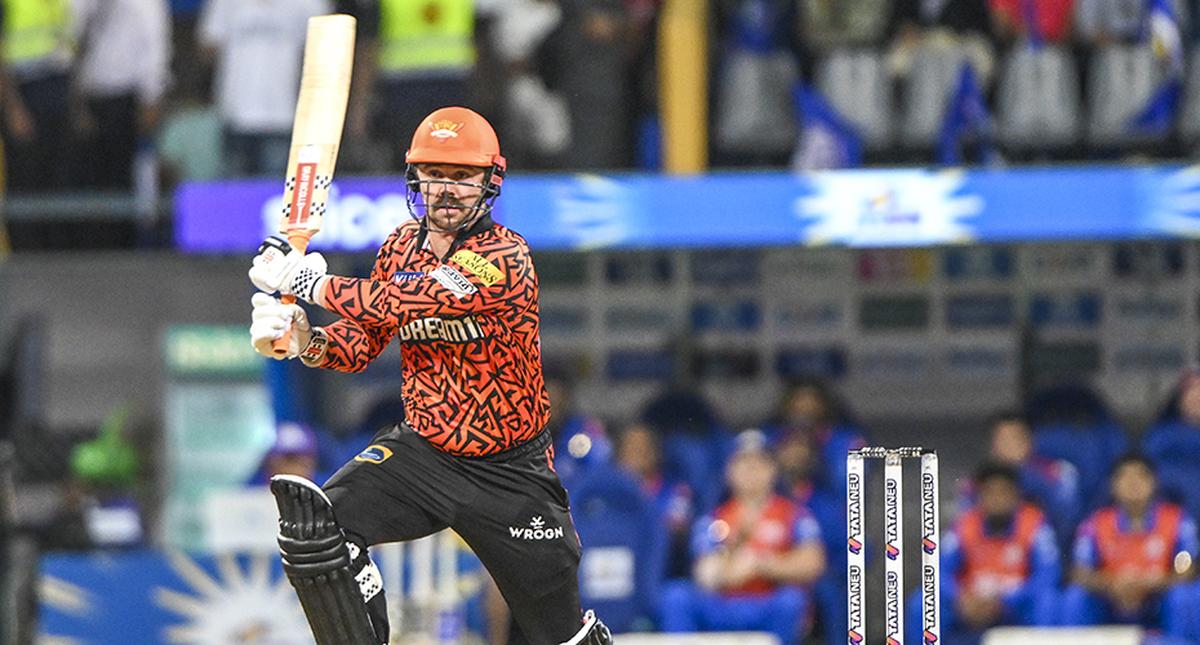 FILE PHOTO: SRH’s Travis Head in action during the IPL match between Mumbai Indians and Sunrises Hyderabad at Wankhede Stadium in Mumbai. 