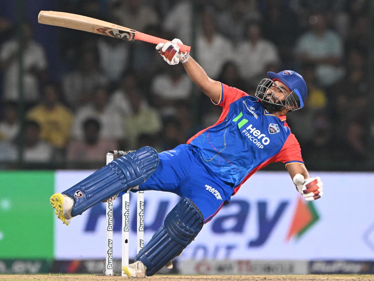 Delhi Capitals captain Rishabh Pant plays a shot during IPL 2024.