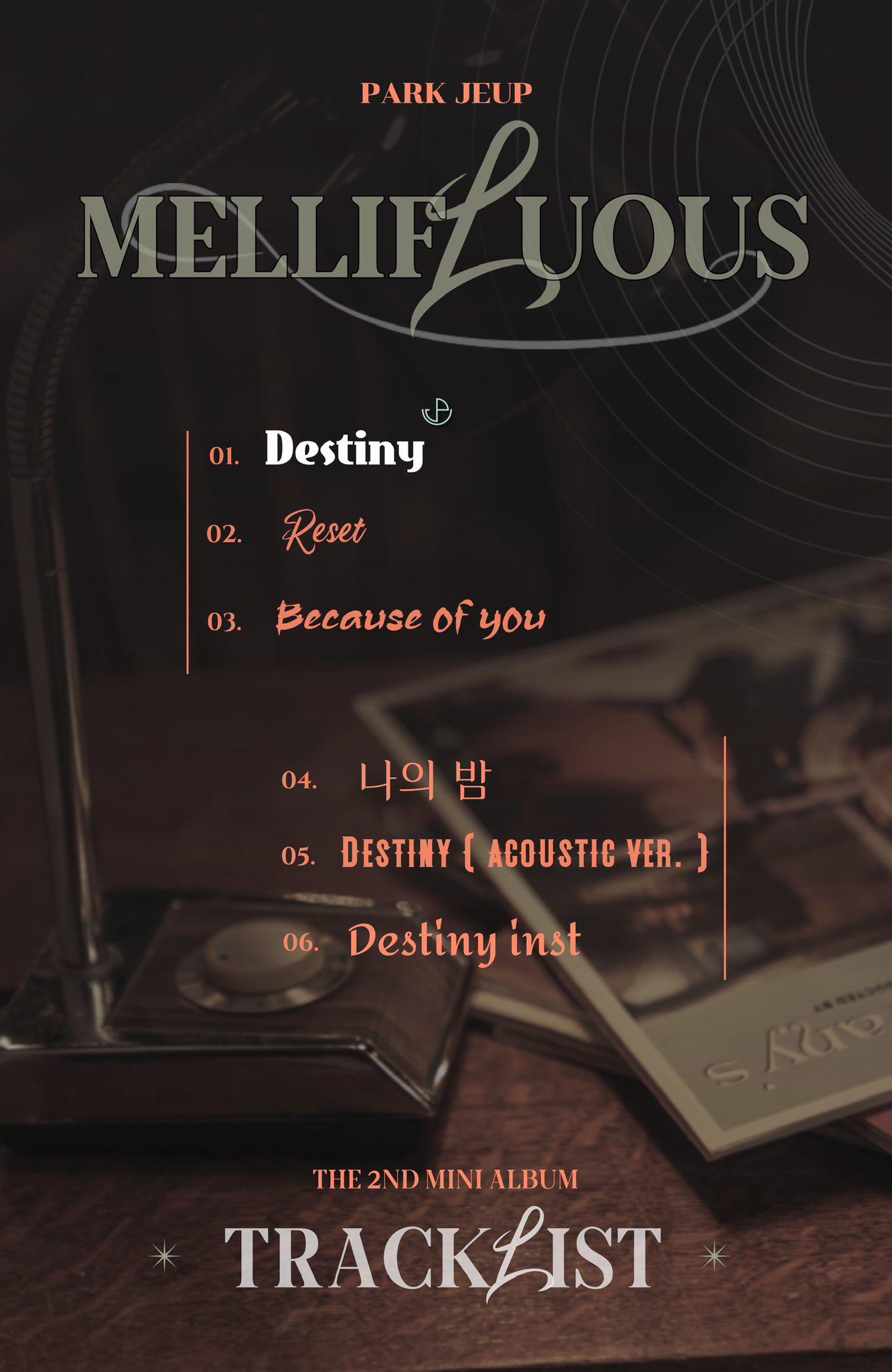 Park Jeup (IMFACT, The Unit, Build Up) - 2nd Mini Album: MELLIFLUOUS  (Tracklist) : r/kpop