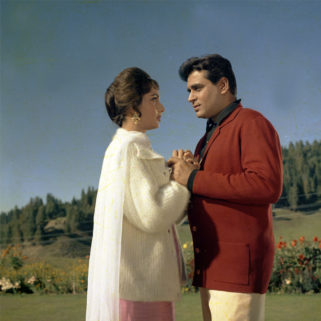 Rajendra Kumar and Sadhana in a Romantic Portrait- still from the movie “ARZOO” Personal Bollywood Photography of renowned cinematographer, Shri Prem ...