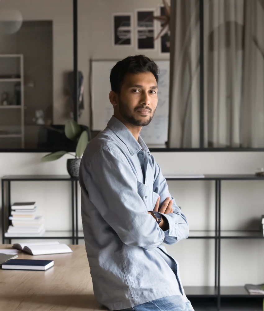 serious millennial man being independent