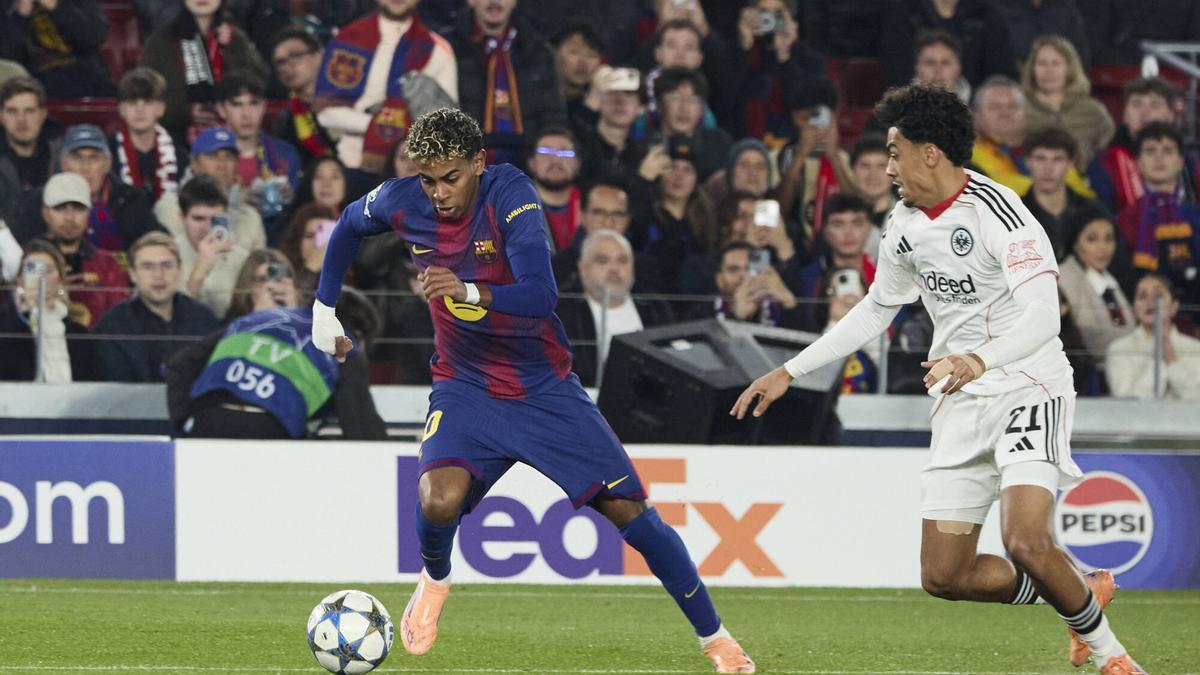 Lamine Yamal was frustrated to come off.