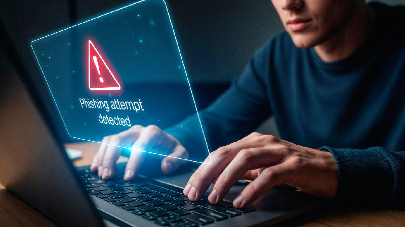 cybersecurity risk Phishing Attempt Detected on Laptop/ Cybersecuity Risk