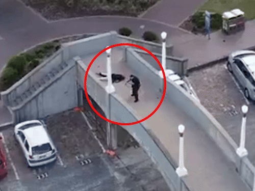 Both the terrorists who were firing from the bridge were shot by the police. One terrorist had already been shot. In the footage, the second terrorist was seen falling after being shot.