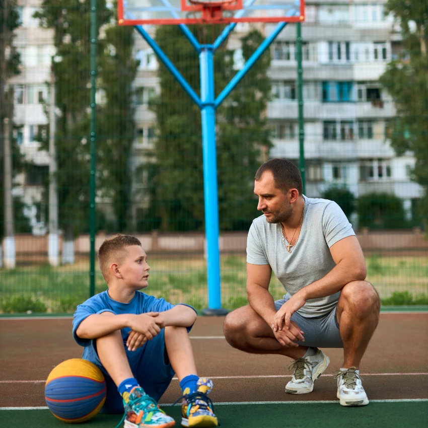 Dad trying to teach his kid to learn from the mistakes he makes