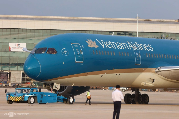 Boeing 787 Dreamliner parked at Long Thanh airport on the afternoon of December 15. Photo: Quynh Tran