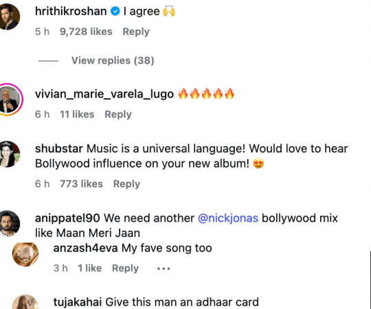 This is what the comment section of the reel looked like. Nick Jonas