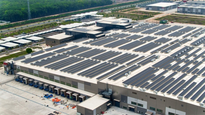 12,400 rooftop solar panels are already installed at the site. Photo courtesy of Lego Manufacturing Vietnam