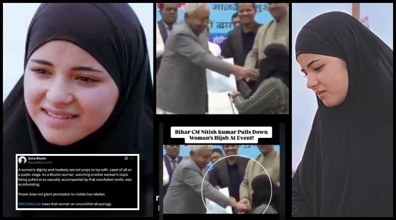 'Shameful, violating boundaries': Dangal fame Zaira Wasim slams Nitish Kumar for pulling female doctor's hijab at Bihar event 'Shameful, violating boundaries': Dangal fame Zaira Wasim slams Nitish Kumar for pulling female doctor's hijab at Bihar event