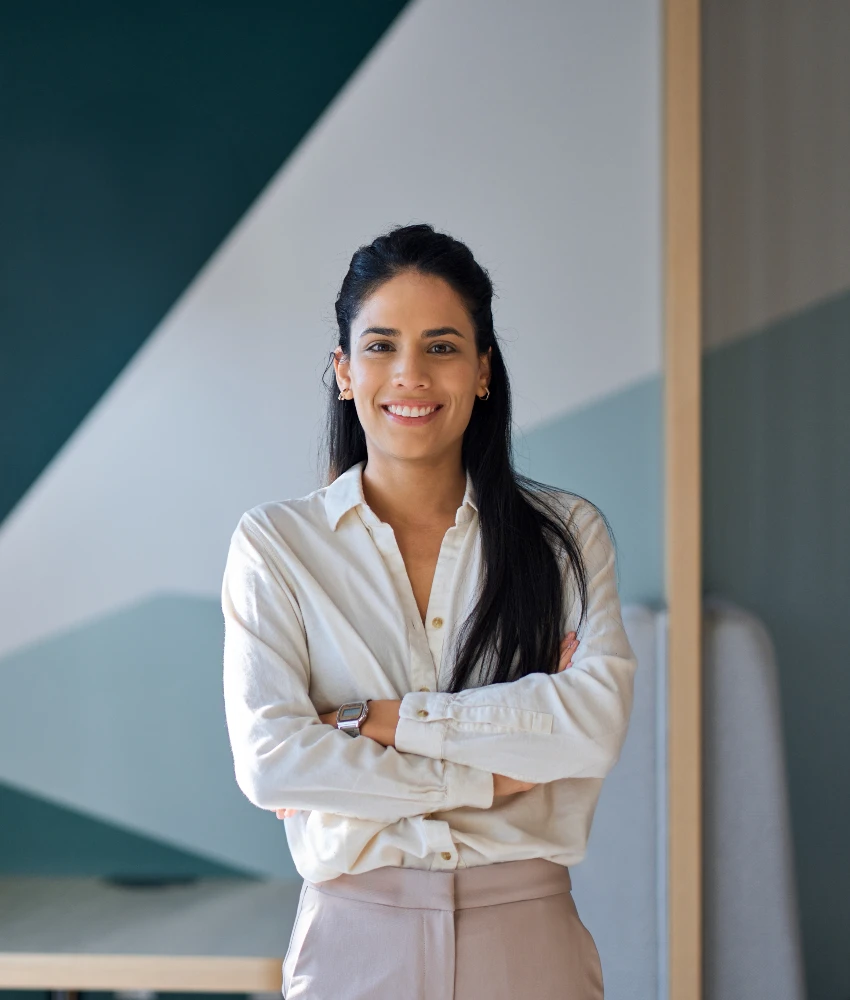 intelligent woman smiling