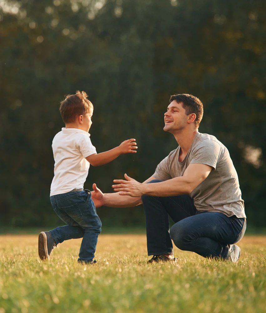 child seeing adult man as trustworthy