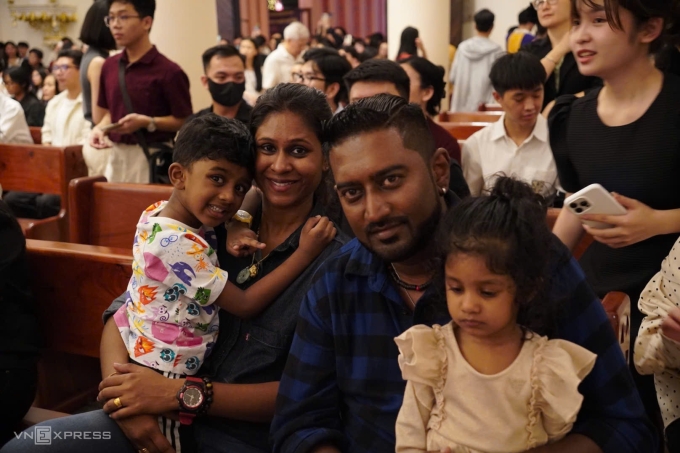 The Ryans family at Tan Dinh Church in Ho Chi Minh City on the night of December 24th. Photo by Tuan Anh