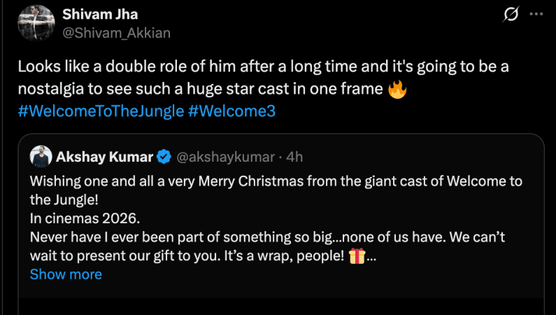 'Is it a double role?': Akshay Kumar sports two different looks in Welcome To The Jungle announcement clip; fans unhappy with Welcome sequel 'Is it a double role?': Akshay Kumar sports two different looks in Welcome To The Jungle announcement clip; fans unhappy with Welcome sequel