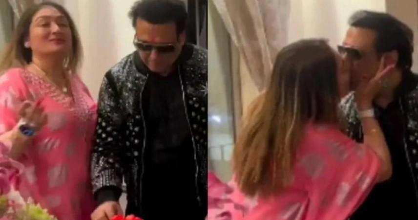 Sunita, Govinda lock lips