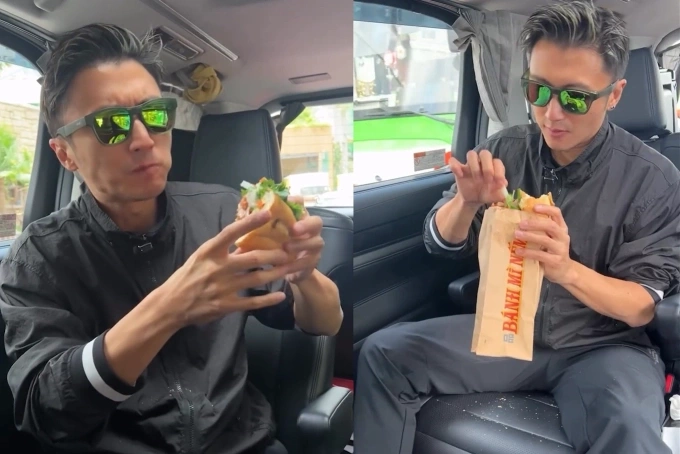 Nicholas Tse enjoys Vietnamese bread. Screenshot