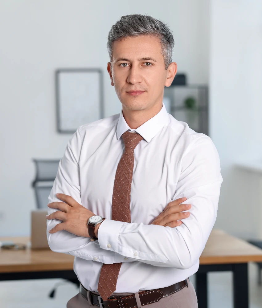 serious gen x man at work