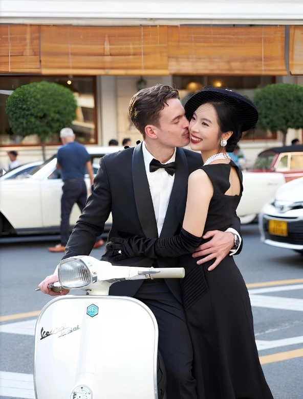 Couple Mai Anh and Matthew took wedding photos, 2024. Photo provided by the character