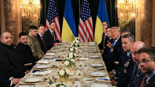 Trump hosted a luncheon for Zelensky at his Mar-a-Lago resort.