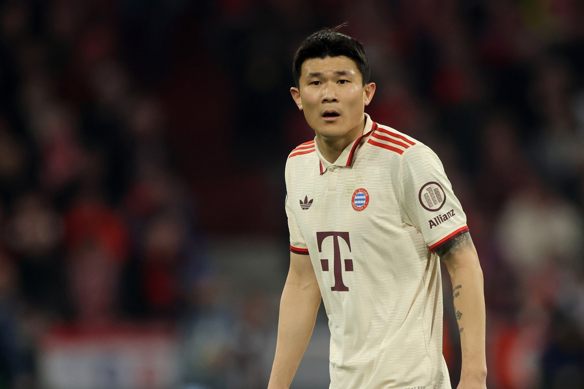MUNICH, GERMANY - APRIL 08: Kim Min-Jae of Bayern Muenchen reacts during the UEFA Champions League 2024/25 Quarter Final First Leg match between FC Bayern München and FC Internazionale Milano at Fussball Arena Muenchen on April 08, 2025 in Munich, Germany. (Photo by Alex Grimm/Getty Images) (Juventus links)