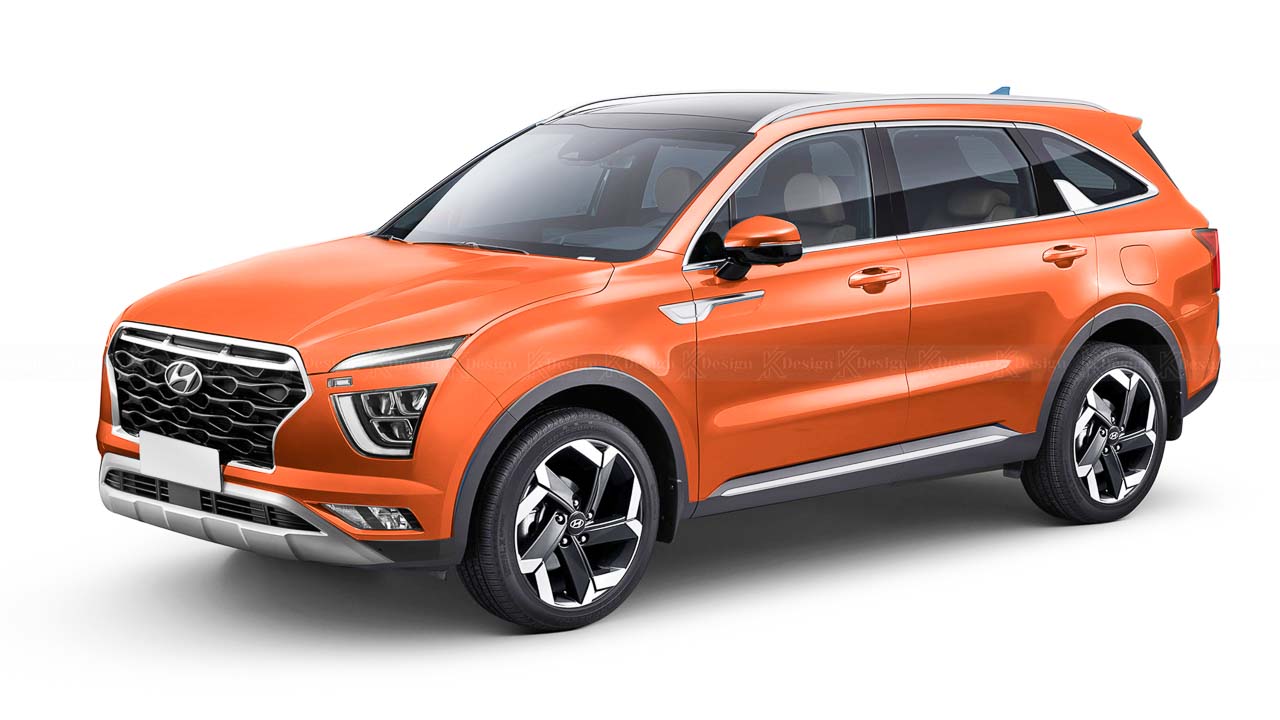 New Hyundai Alcazar 7 Seater Premium SUV Render - Tata Safari Rival