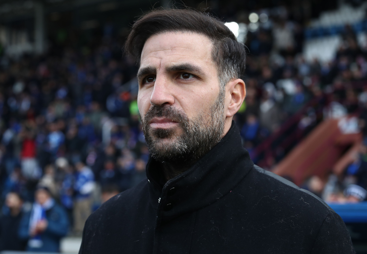 COMO, ITALY - JANUARY 10: Como 1907 coach Cesc Fabregas looks on during the Serie A match between Como 1907 and Bologna FC 1909 at Giuseppe Sinigaglia Stadium on January 10, 2026 in Como, Italy. (Photo by Marco Luzzani/Getty Images)