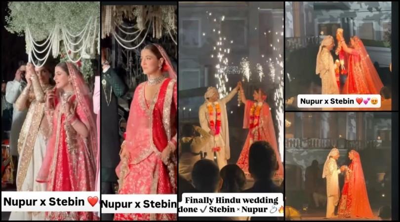 Nupur Sanon and Stebin Ben get married as per Hindu rituals; Stebin bows down to wife Nupur; dances to Sajan Ji Ghar aaye ( Watch)