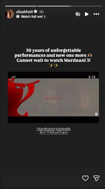 Alia bhatt hypes up rani mukerji's 'Unforgettable' Career Ahead of 'Mardaani 3