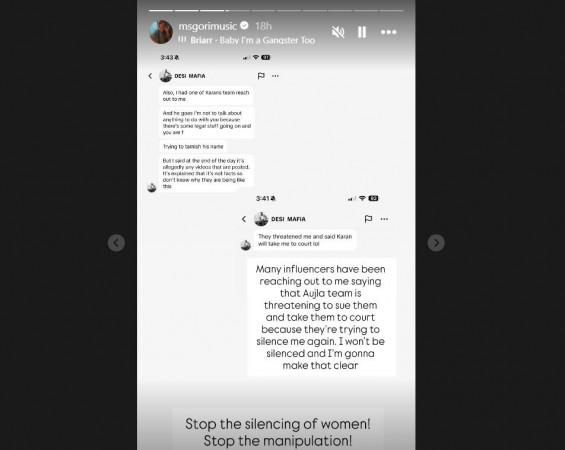 MS Gori shares on Instagram story