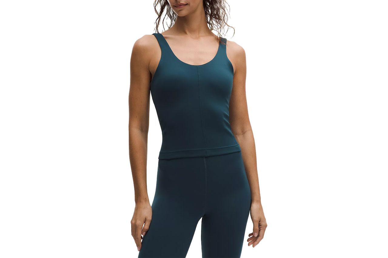 Mul <br /> lulhemon” title=”Person modeling a tank top and leggings sleeveless top with medium support design” /><figcaption><i></p><p>Mul <br /> lulhemon</p><p></i></figcaption></figure><p><s>$79</s>&nbsp;<span class=