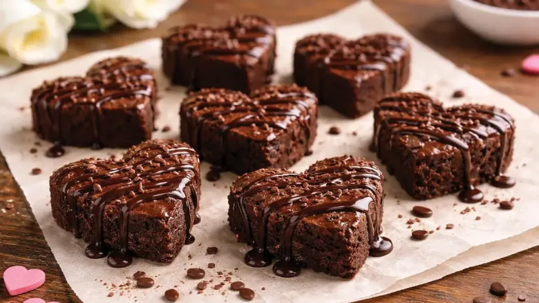 Heart Shape Chocolate Brownie Bites