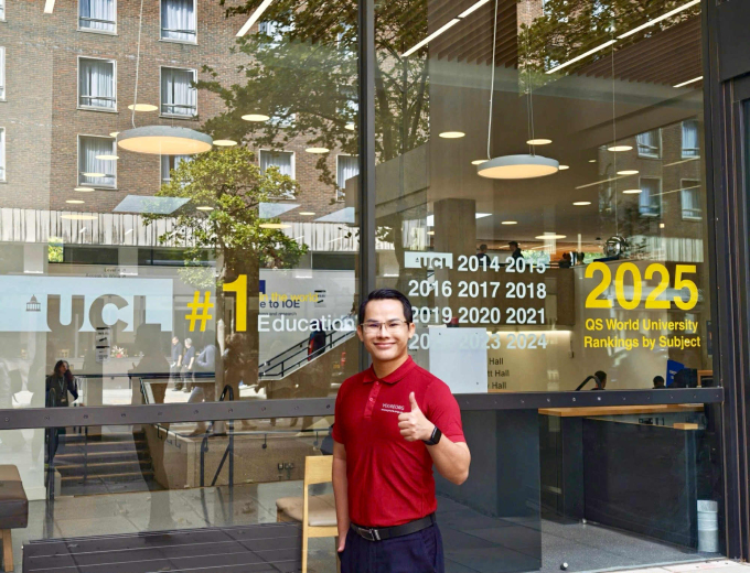 Hoang Phong on UCL campus. Photo: Provided by the character