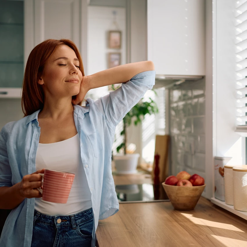 woman relaxing and enjoying her weekend with increased dopamine