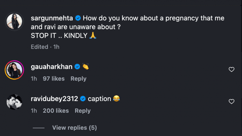 Is Sargun Mehta pregnant with her first child? Actor reacts to reports; Ravi Dubey laughs it off