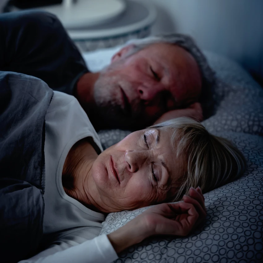 couple who get a good night's rest because they share a bedtime