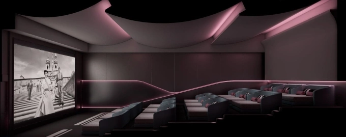 An artist impression of a cinema in House+ Bubble spa complex in Singapore. Photo courtesy of House+ Bubble