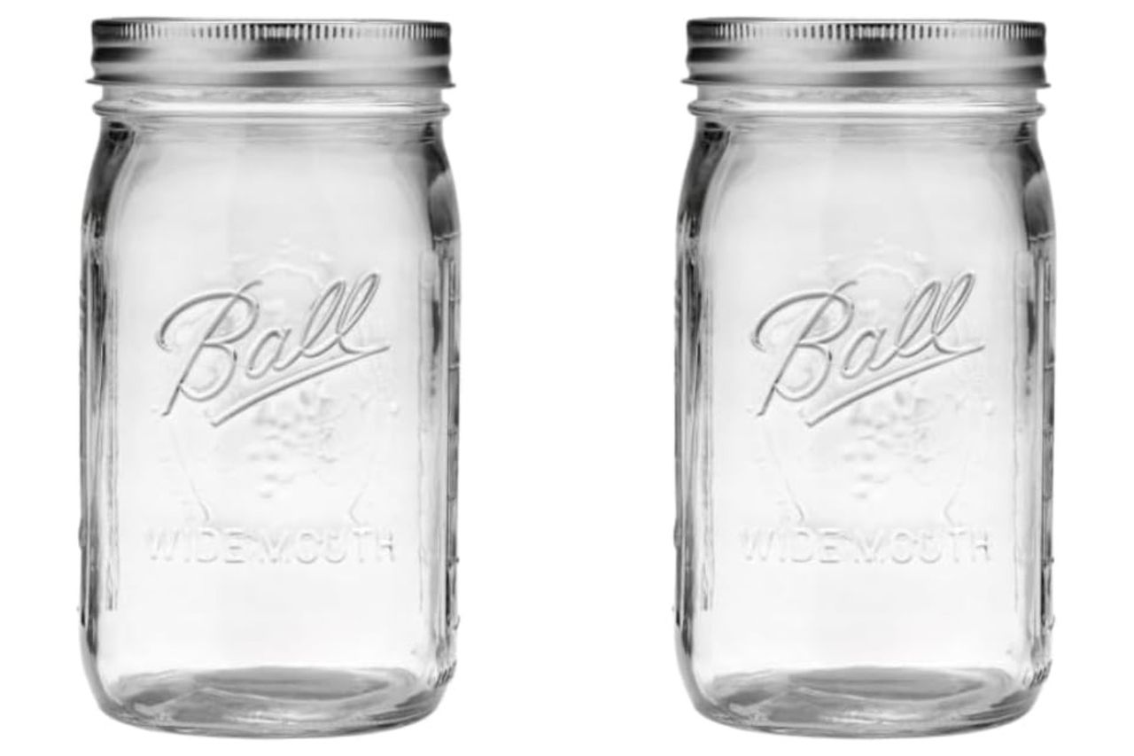 ball wide mouth glass mason jars with lids Amazon