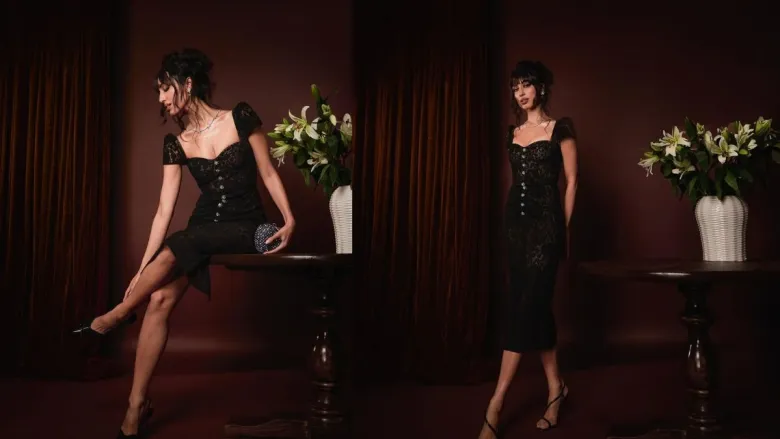 Stunning looks in a black lace dress