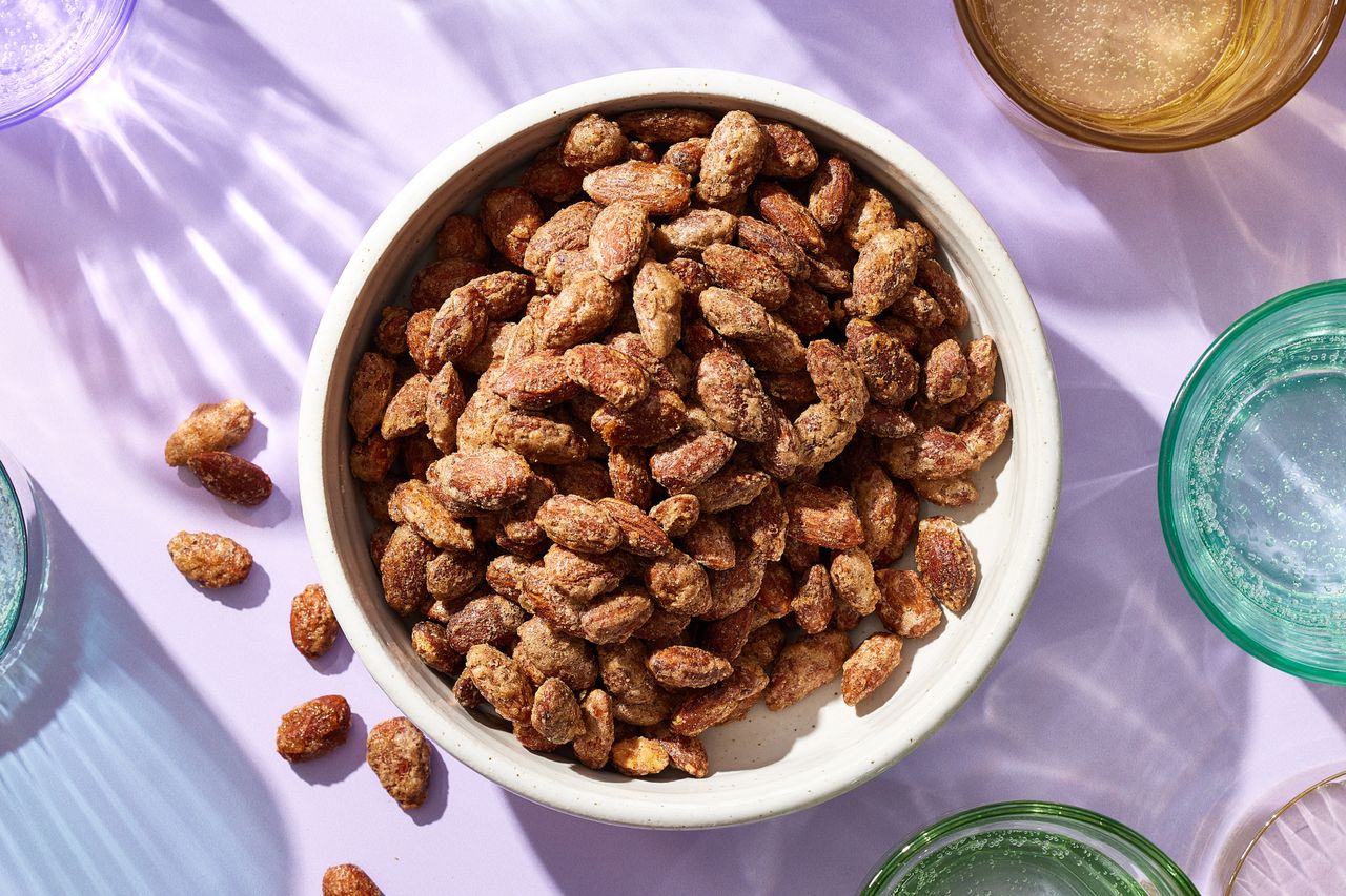 a recipe photo of the Snickerdoodle Almonds Credit: Photographer: Brie Goldman, Food Stylist: Addelyn Evans, Prop Stylist: Gabriel Greco