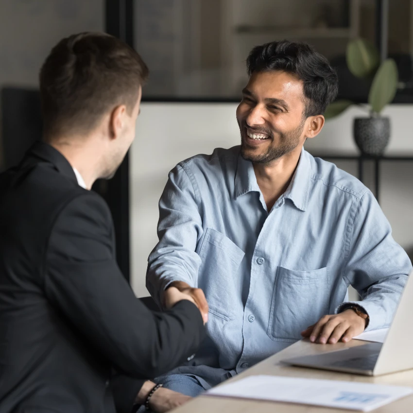 man during interview tested on impulsivity salt-and-pepper test