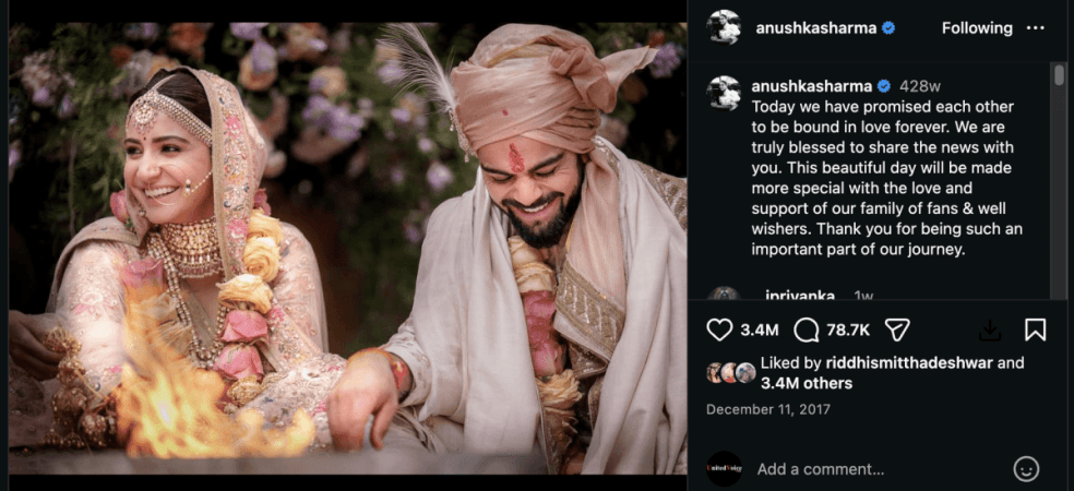 Vijay Deverakonda–Rashmika Mandanna wedding photos cross 17 million likes, surpassing Virat Kohli–Anushka Sharma's 3.4 million record Vijay Deverakonda–Rashmika Mandanna wedding photos cross 17 million likes, surpassing Virat Kohli–Anushka Sharma's 3.4 million record
