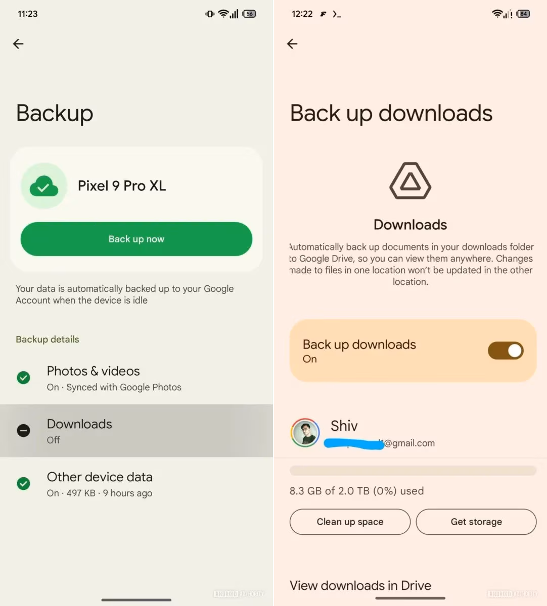 The new backup option will occupy space from your Google Drive quota.
