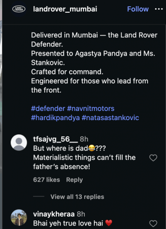 Hardik Pandya gifts Rs 4 crore Land Rover to son Agastya; ex-wife Natasa present, days after celebrating GF Maheika's 25th birthday; fans say father's presence matters more than material gifts