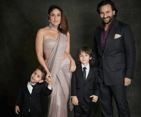 Kareena Kapoor and Saif Ali Khan with their two sons, Taimur and Jeh. Saif Ali Khan-Kareena Kapoor and kids