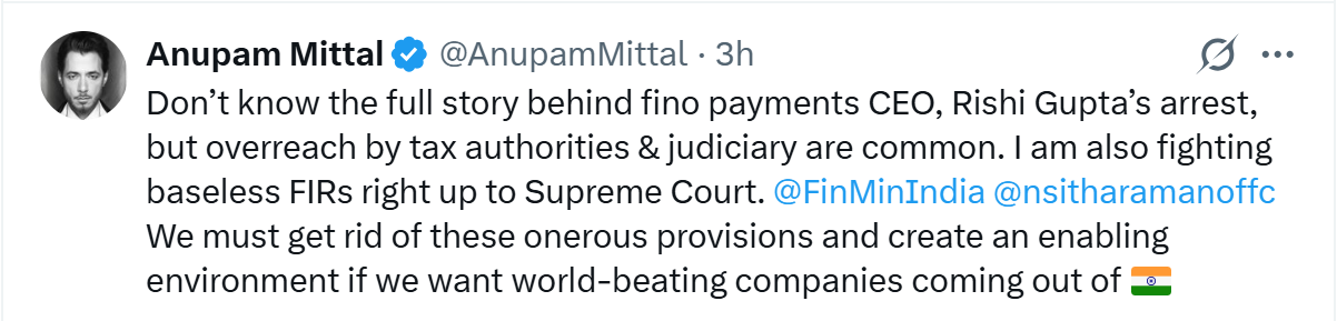 Fino Payments Bank CEO’s Arrest Sparks Furore; CBIC To Evaluate Matter