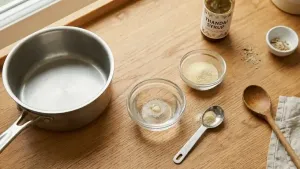 Soak 1 teaspoon gelatin in 2 tablespoons of water for about 5 minutes.