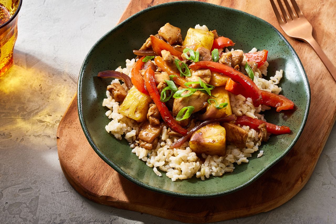 a recipe photo of the Teriyaki Chicken Stir-Fry Credit: Photographer: Brie Goldman, Food Stylist: Addelyn Evans, Prop Stylist: Gabriel Greco