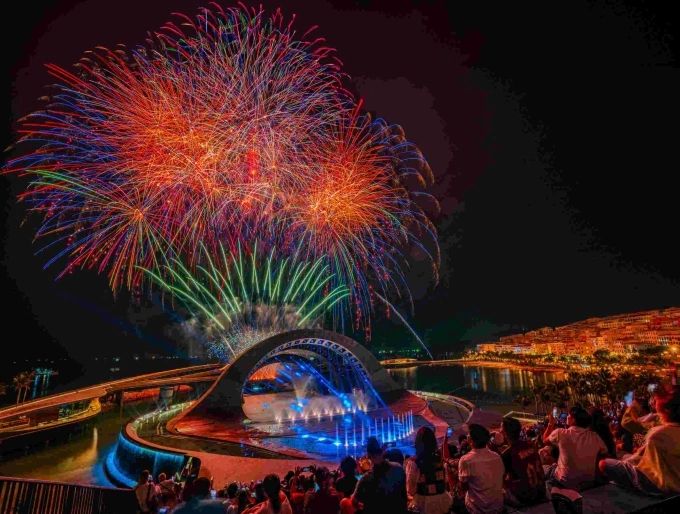 Phu Quoc currently hosts two firework displays every night, year-round. Photo courtesy of Sun Group