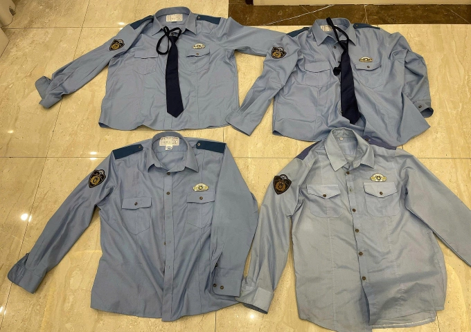 Imitation Japanese police uniforms were confiscated. Photo: Provided by police