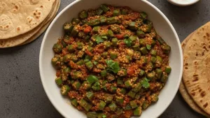 masala bhindi in bowl